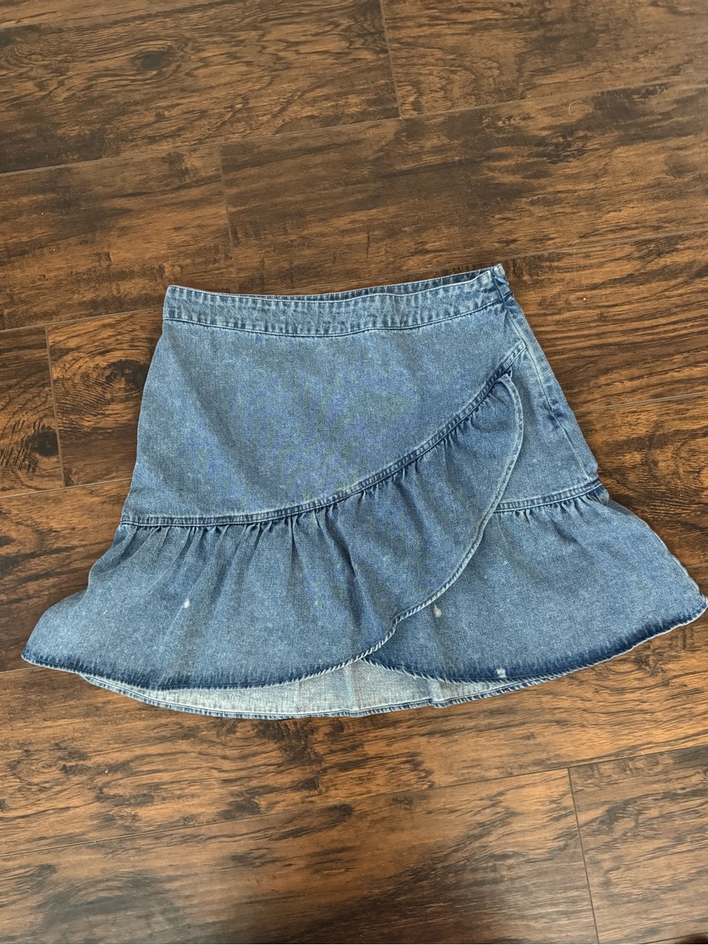Gilli Blue Denim Ruffle Skirt - Picture 2 of 8